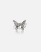 Iced Butterfly Ring - White Gold - Cernucci