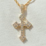 Iced Celtic Cross Pendant - Gold - Cernucci