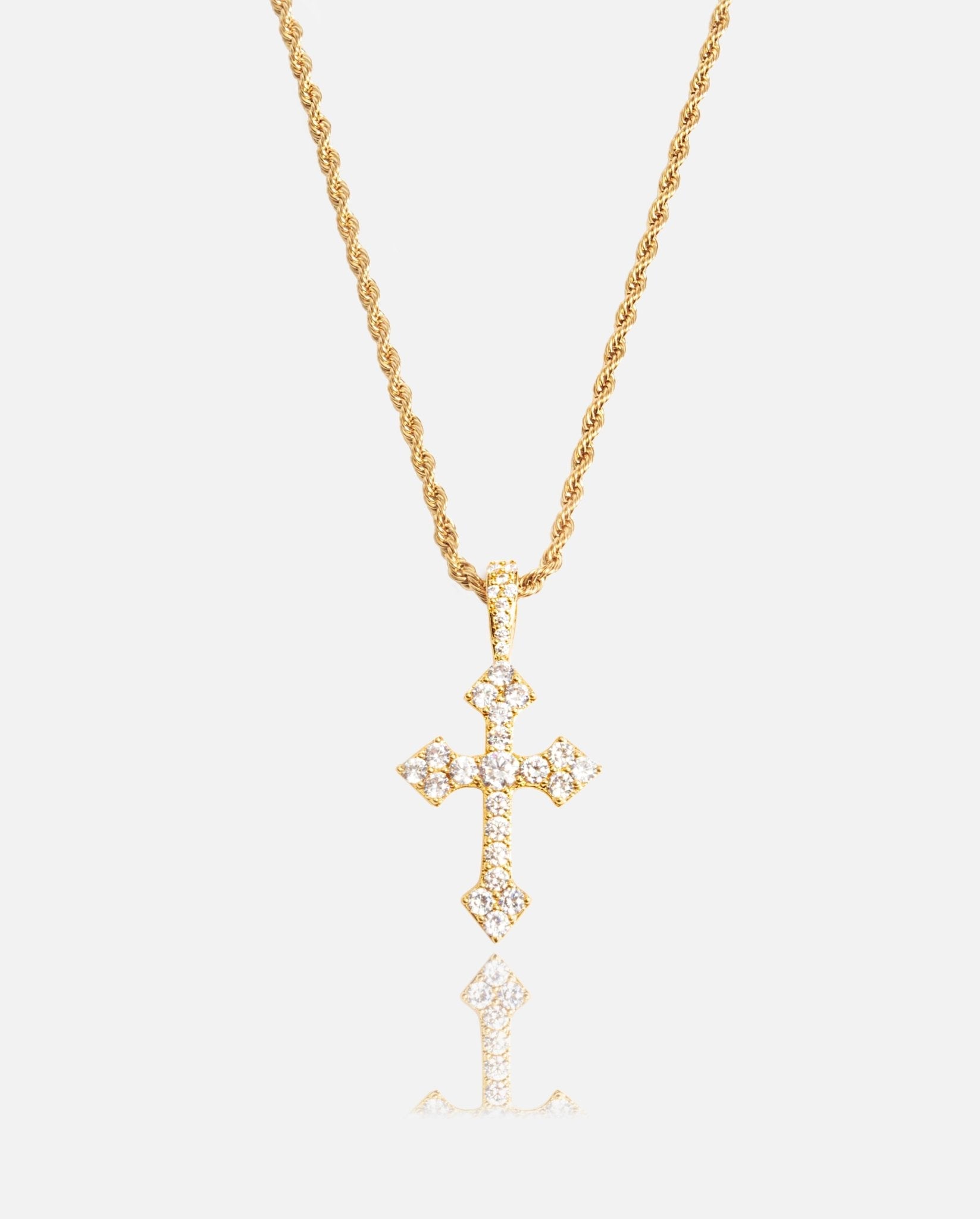 Iced Celtic Cross Pendant - Gold - Cernucci
