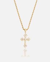 Iced Celtic Cross Pendant - Gold - Cernucci