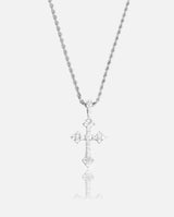 Iced Celtic Cross Pendant - White Gold - Cernucci