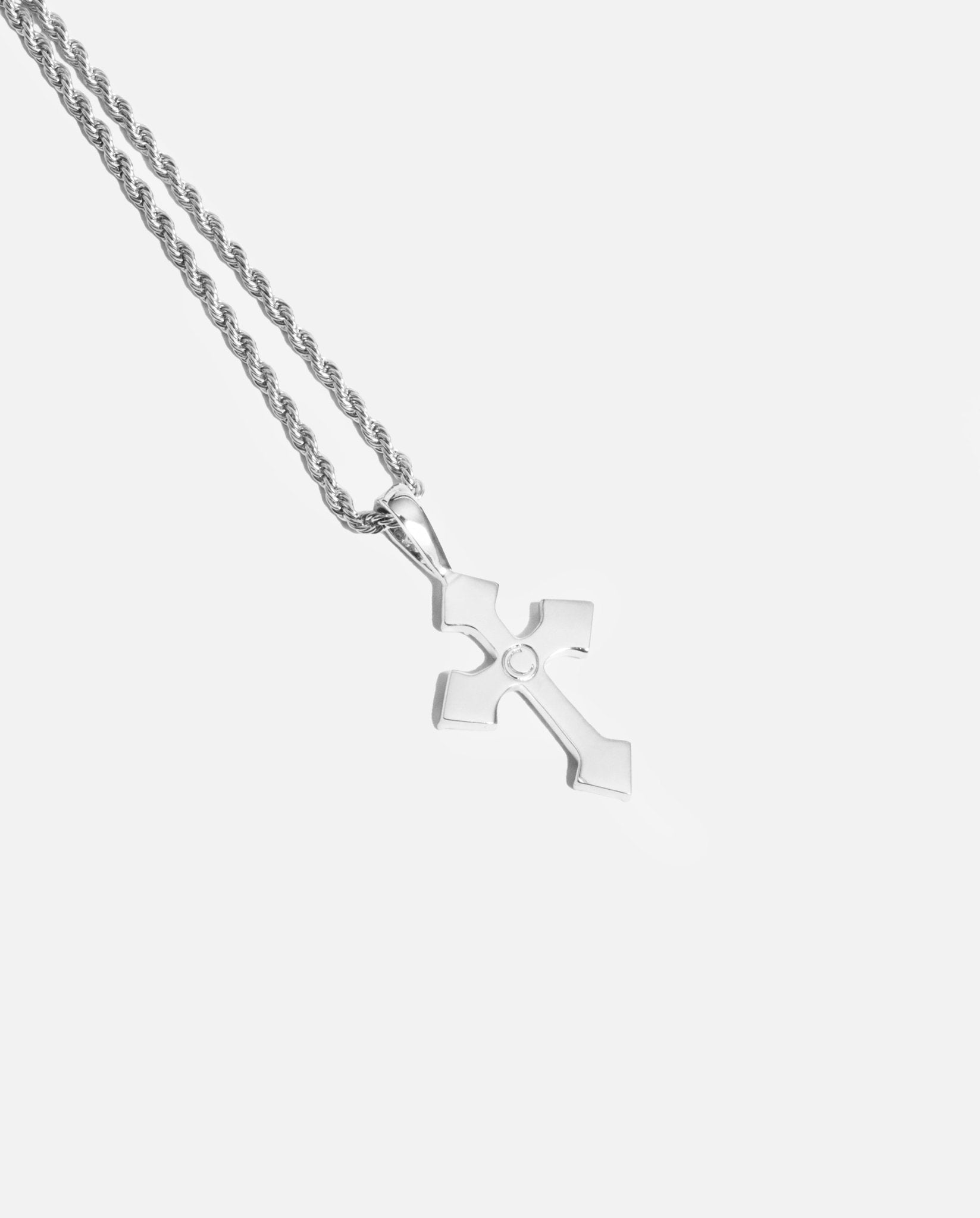 Iced Celtic Cross Pendant - White Gold - Cernucci