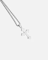 Iced Celtic Cross Pendant - White Gold - Cernucci