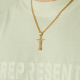 Iced Christ the Redeemer Pendant - Gold - Cernucci