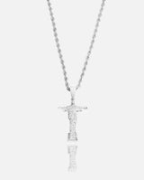 Iced Christ the Redeemer Pendant - White Gold - Cernucci