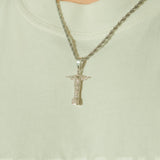 Iced Christ the Redeemer Pendant - White Gold - Cernucci