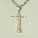 Iced Christ the Redeemer Pendant - White Gold - Cernucci