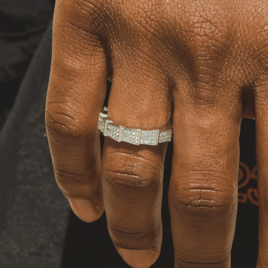 Iced Cobra Ring - White Gold - Cernucci