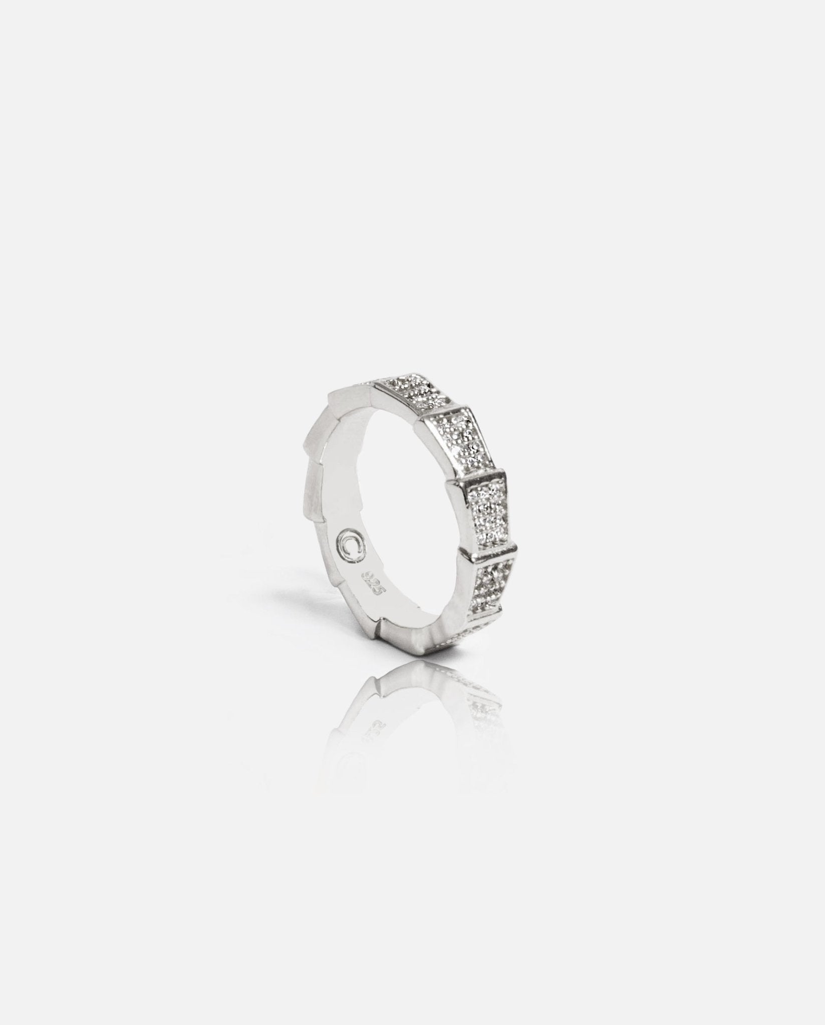 Iced Cobra Ring - White Gold - Cernucci