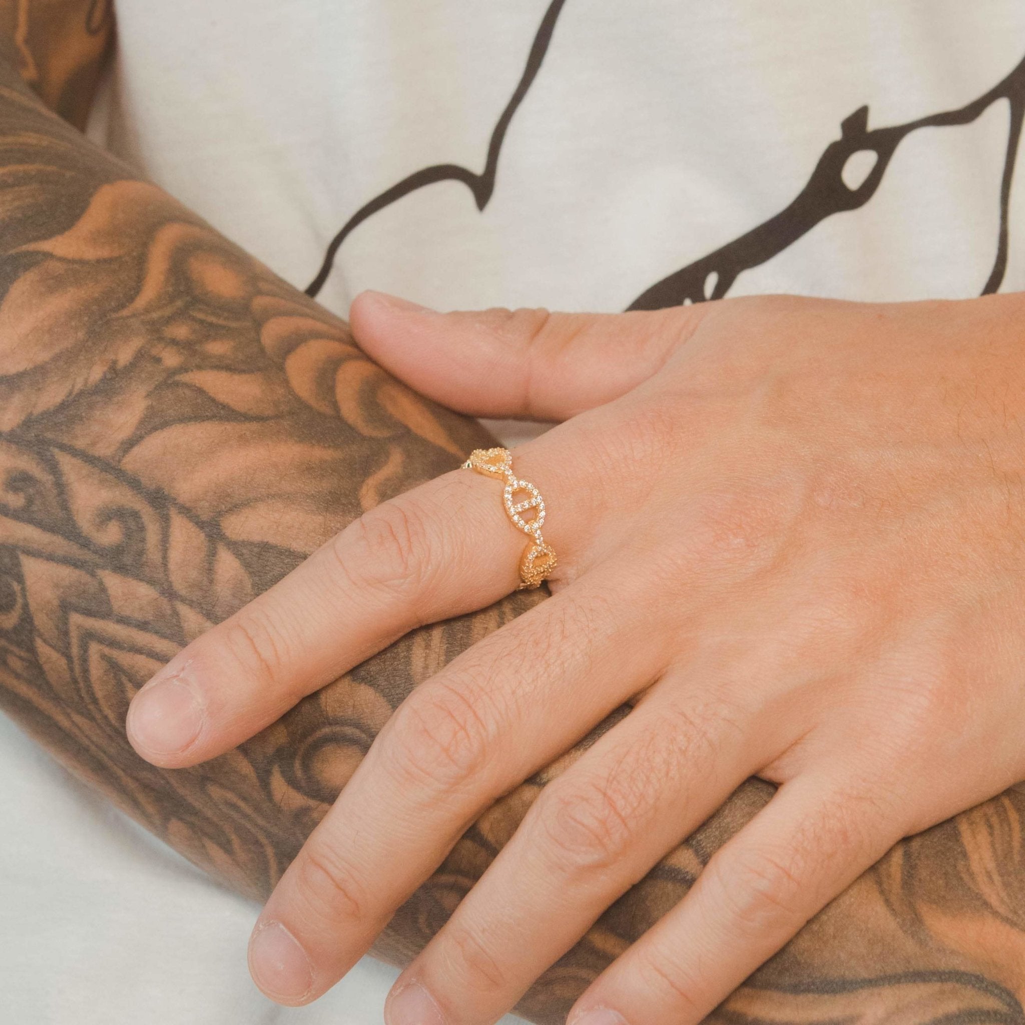 Iced Coffee Bean Ring - Gold - Cernucci