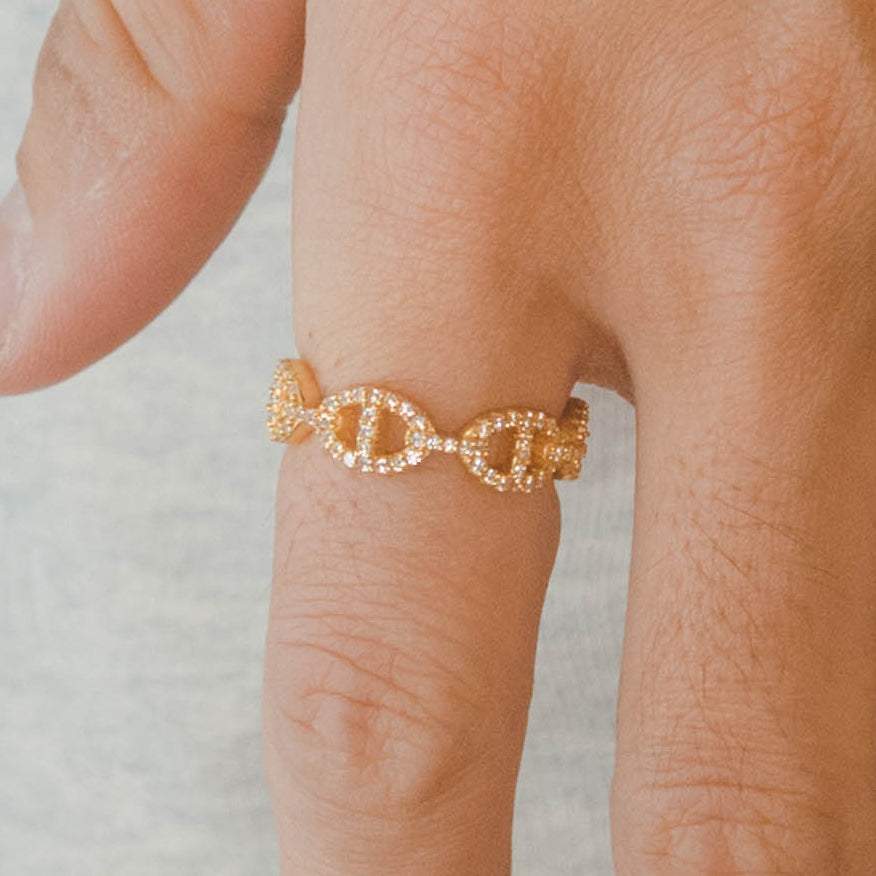 Iced Coffee Bean Ring - Gold - Cernucci