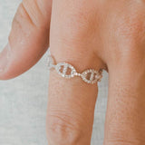 Iced Coffee Bean Ring - White Gold - Cernucci