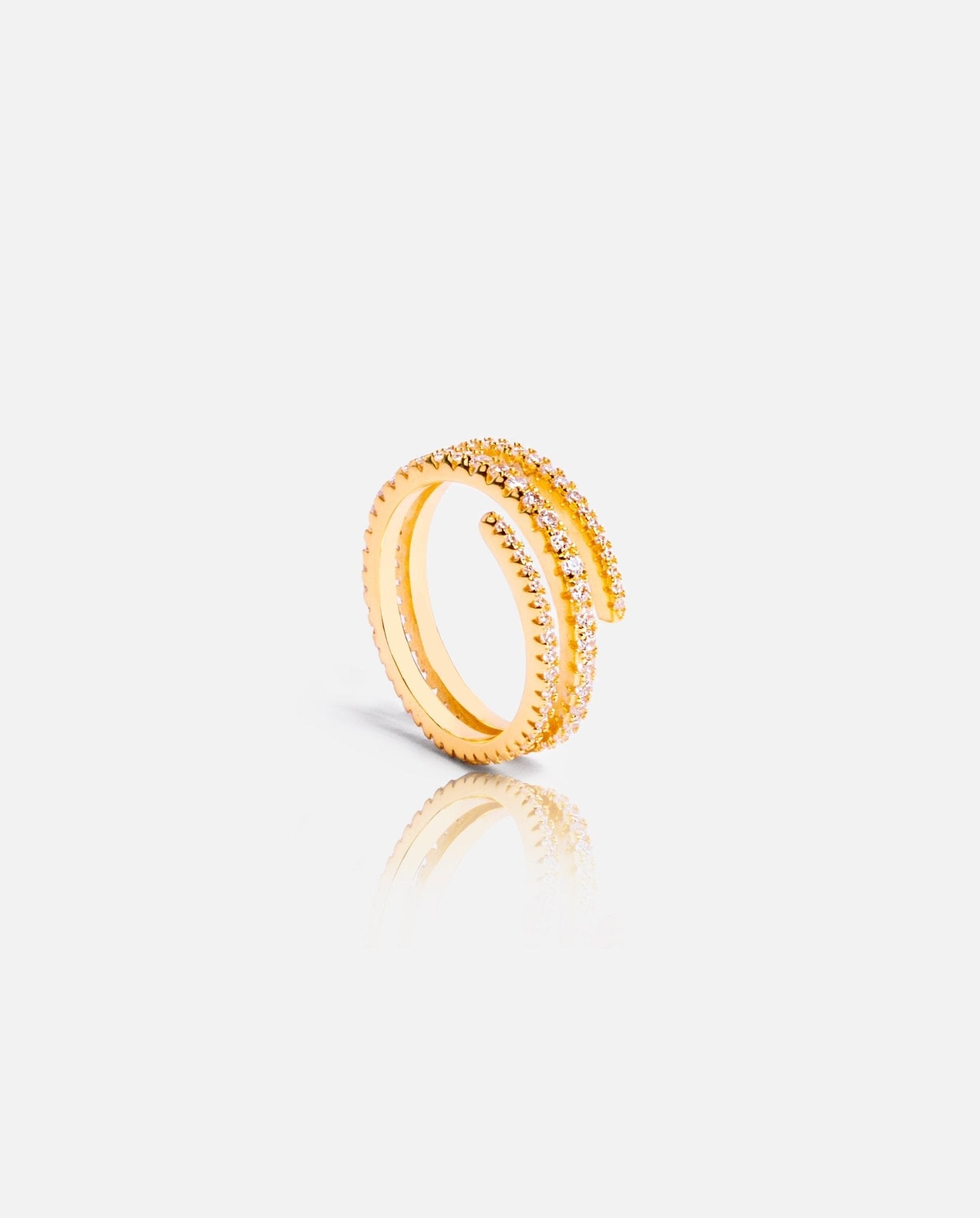 Iced Coil Ring - Gold - Cernucci