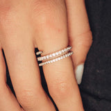 Iced Coil Ring - White Gold - Cernucci