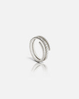 Iced Coil Ring - White Gold - Cernucci