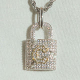 Iced Cracked Padlock Pendant - Cernucci