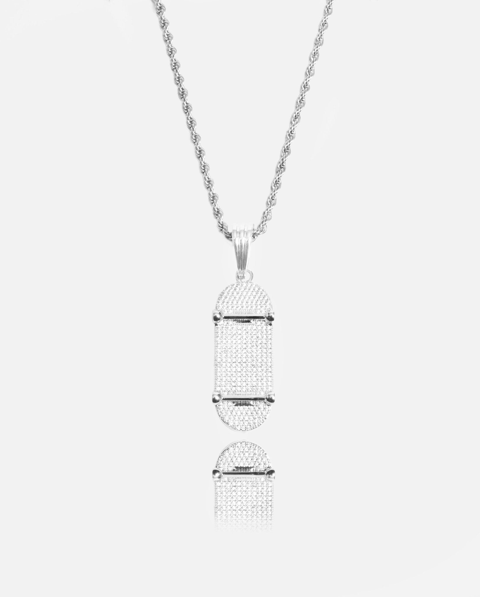 Iced Deck Pendant - White Gold - Cernucci