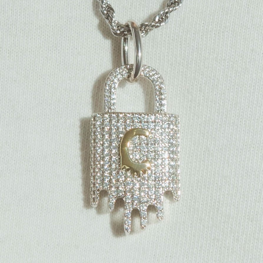 Iced Dripping Padlock Pendant - Cernucci