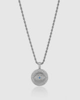 Iced Eye Pendant - White Gold - Cernucci