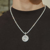 Iced Eye Pendant - White Gold - Cernucci