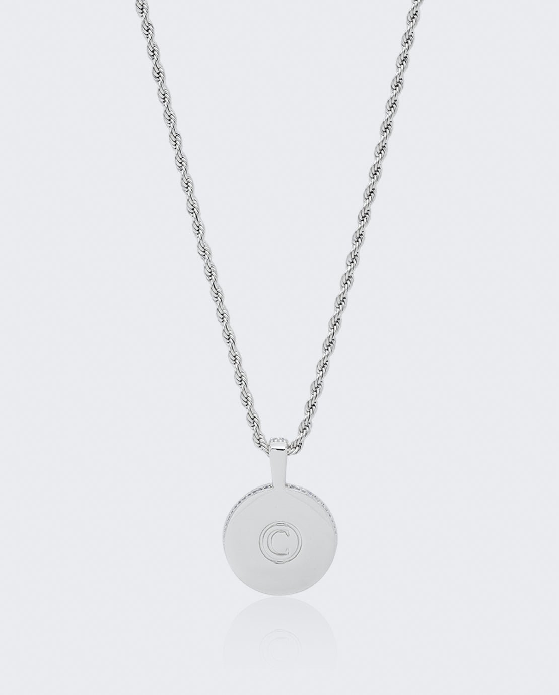 Iced Eye Pendant - White Gold - Cernucci