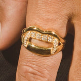 Iced Fangs Ring - Gold - Cernucci