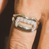 Iced Fangs Ring - White Gold - Cernucci