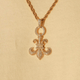 Iced Fleur Pendant - Gold - Cernucci