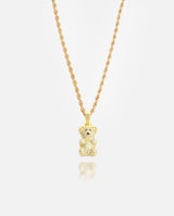 Iced Gummy Bear Pendant - Gold - Cernucci