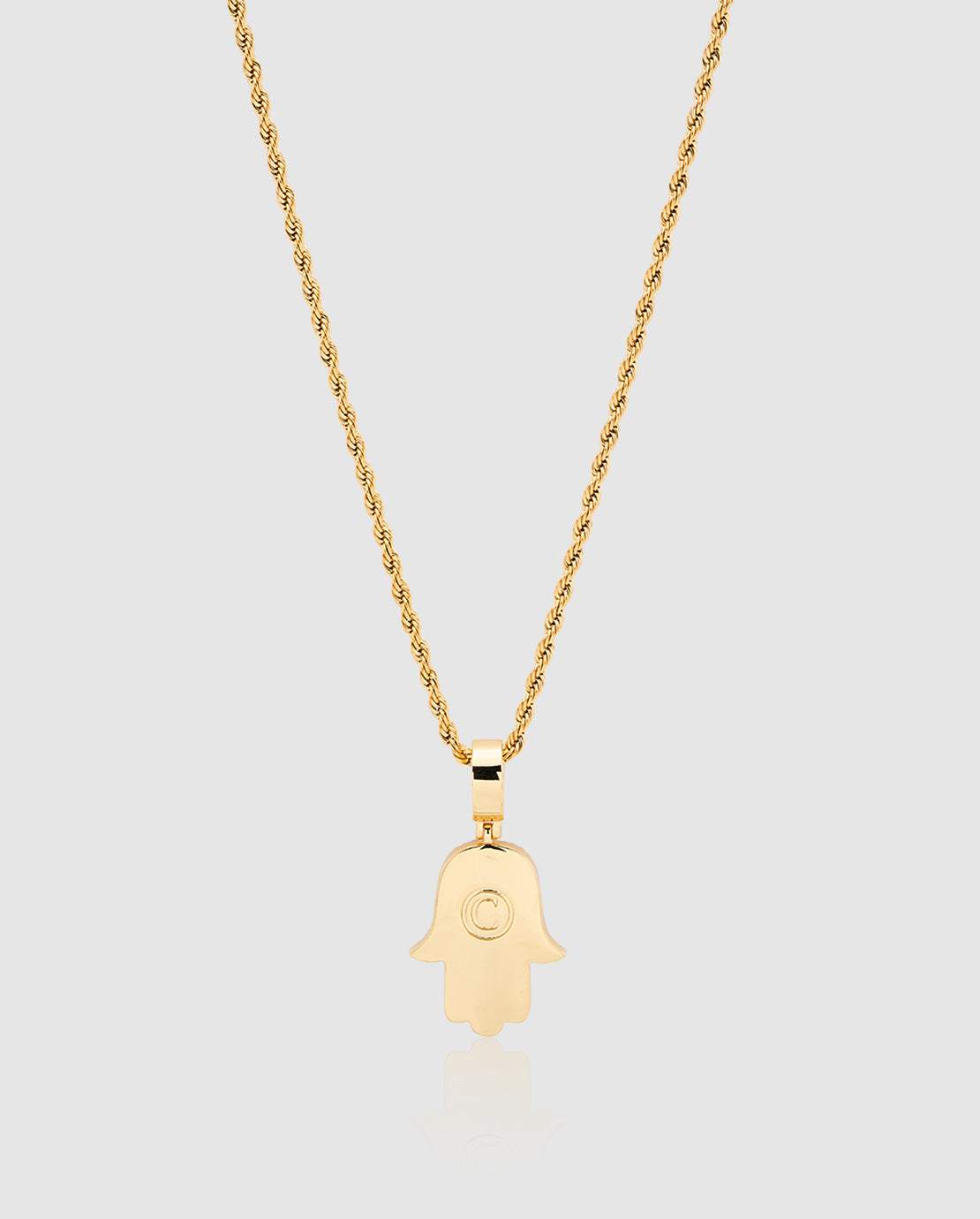 Iced Hamsa Pendant - Gold - Cernucci