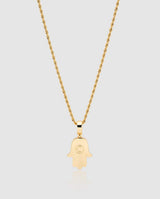 Iced Hamsa Pendant - Gold - Cernucci