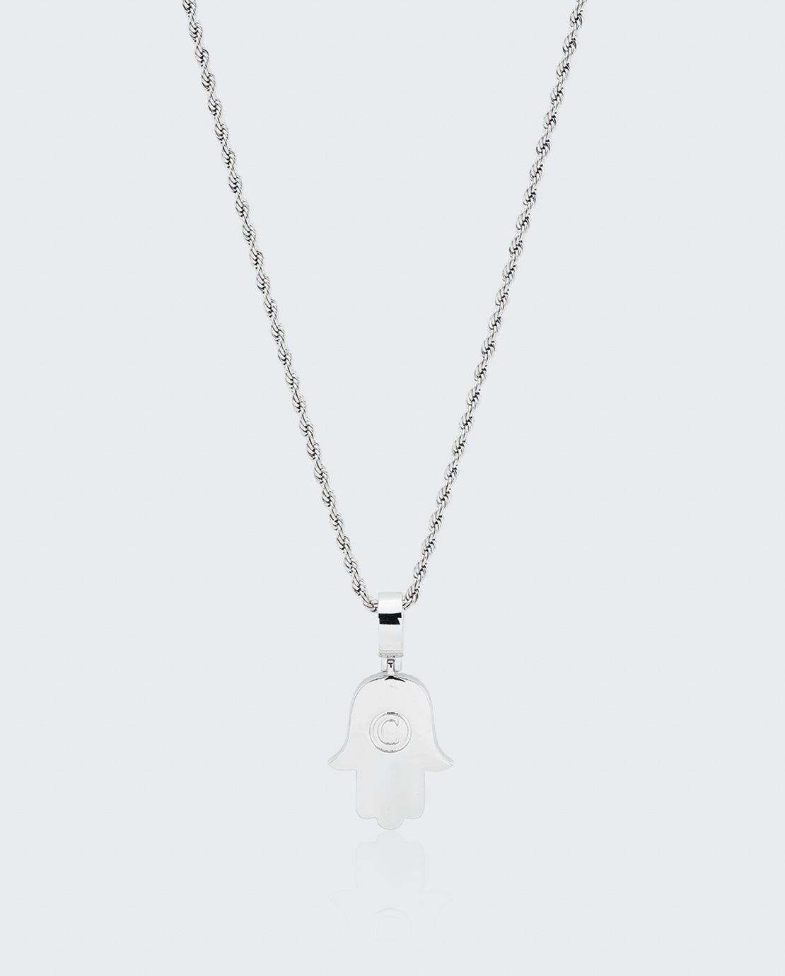 Iced Hamsa Pendant - White Gold - Cernucci
