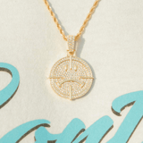 Iced Happy & Sad Pendant - Gold - Cernucci