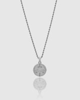 Iced Happy & Sad Pendant - White Gold - Cernucci