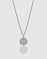 Iced Happy & Sad Pendant - White Gold - Cernucci