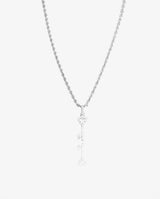 Iced Heart Key Pendant - White Gold - Cernucci