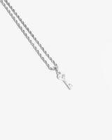 Iced Heart Key Pendant - White Gold - Cernucci
