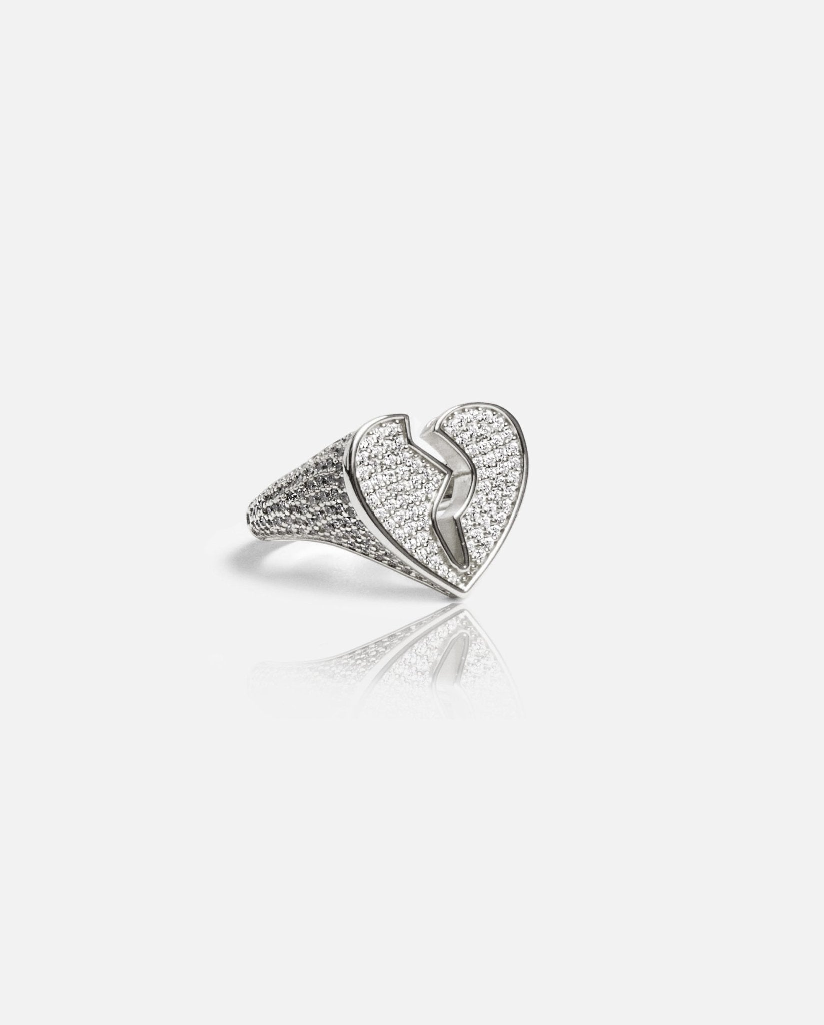 Iced Heartbreak Ring - White Gold - Cernucci