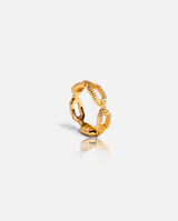 Iced Hermes Ring - Gold - Cernucci