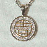 Iced Kichi Pendant - 2 Tone - Cernucci