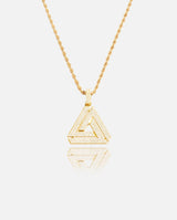 Iced Penrose Triangle Pendant - Gold - Cernucci