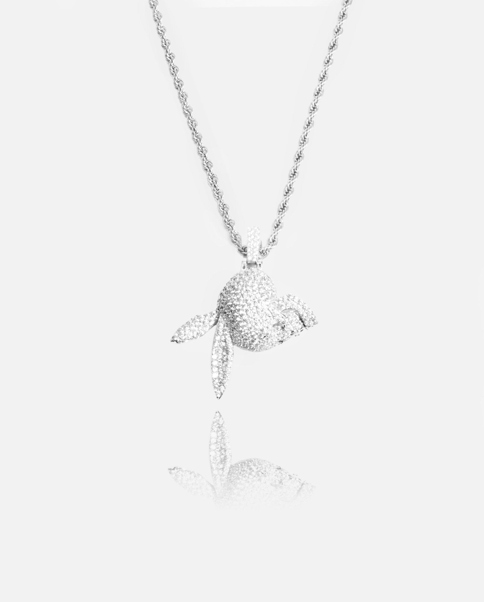 Iced Skull Pendant - White Gold - Cernucci