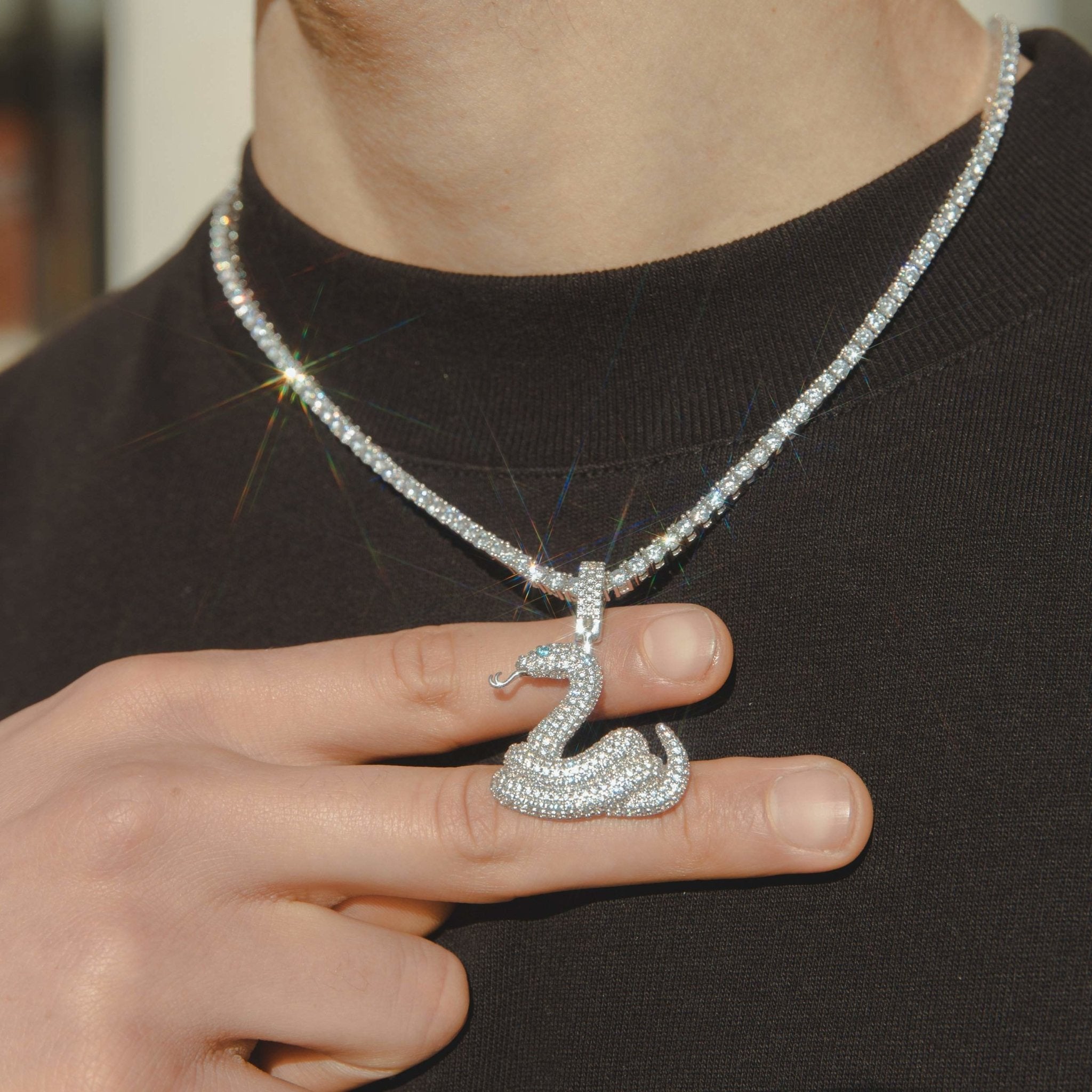 Iced Snake Pendant - Cernucci