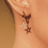 Iced Star Earrings - Gold - Cernucci