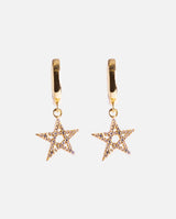 Iced Star Earrings - Gold - Cernucci