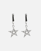 Iced Star Earrings - White Gold - Cernucci
