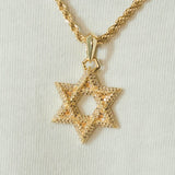 Iced Star Of David Pendant - Gold - Cernucci