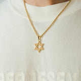 Iced Star Of David Pendant - Gold - Cernucci
