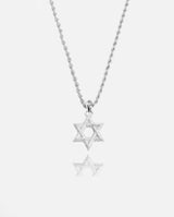 Iced Star Of David Pendant - White Gold - Cernucci