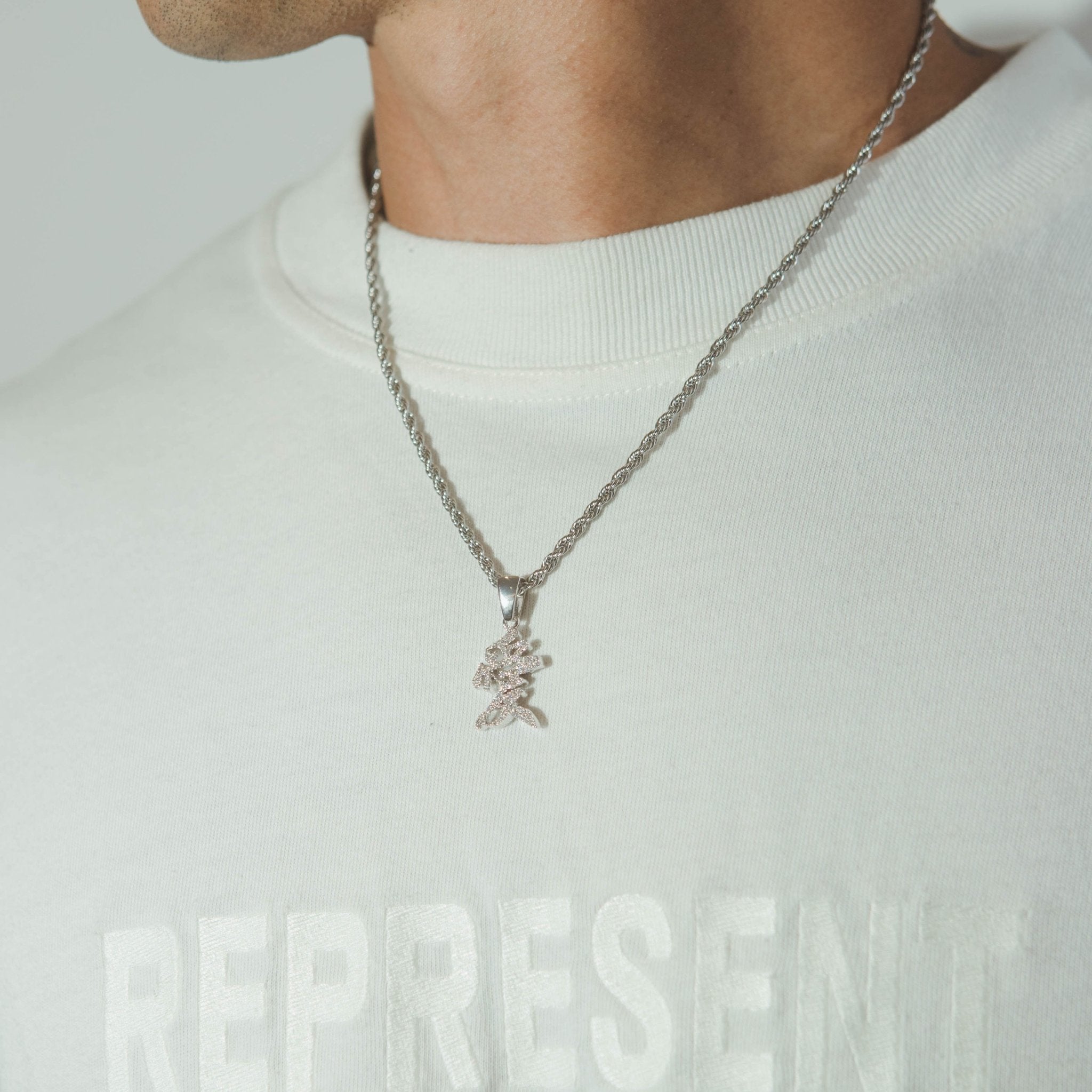 Japanese Love Pendant - White Gold - Cernucci